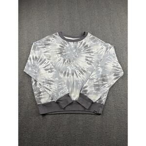 Victoria's Secret PINK Gray White Tie Dye Mesh Long Sleeve Top Sweatshirt Medium